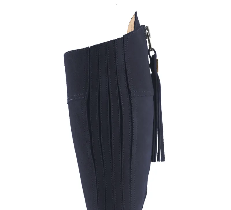 Fairfax and Favor Flat Regina Suede Narrow Fit Navy-1